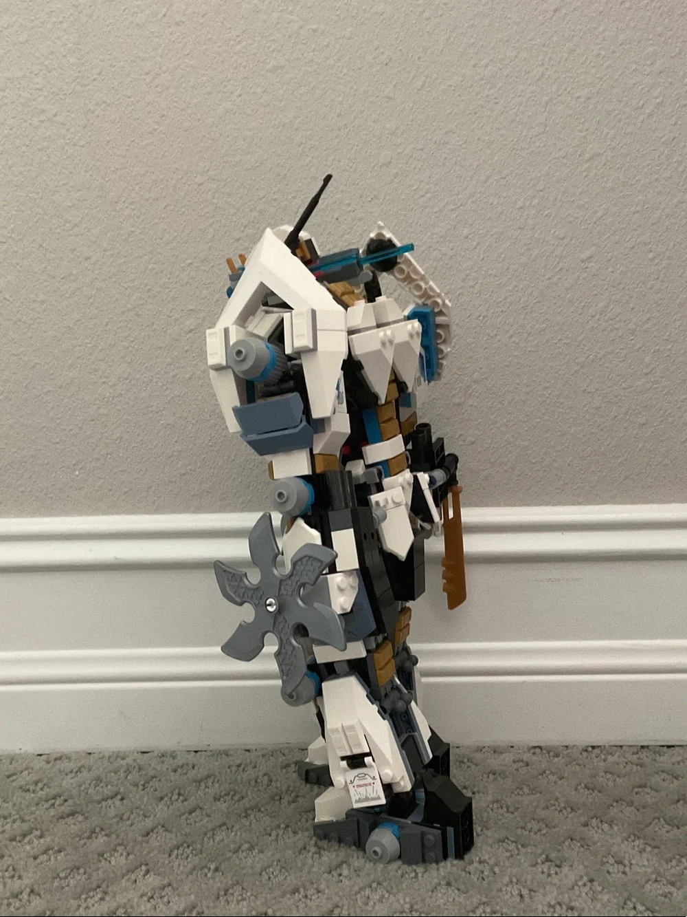 Lego White and Blue Ninjago Mech Robot Buildable Figure
